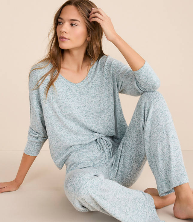 Lou & Grey Softened V-Neck Pajama Set