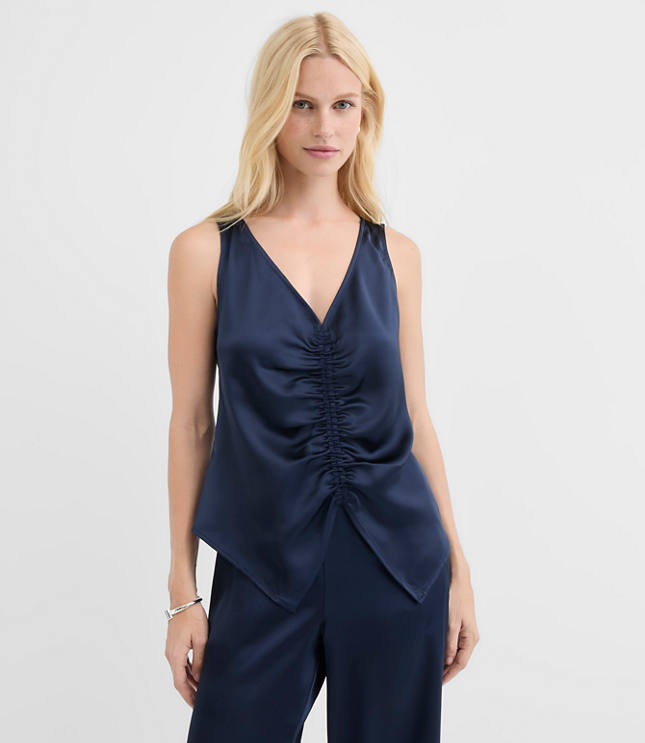 Satin Cinched Tie Shell