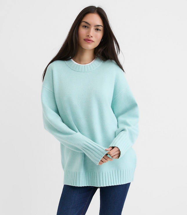 Petite Balloon Sleeve Tunic Sweater