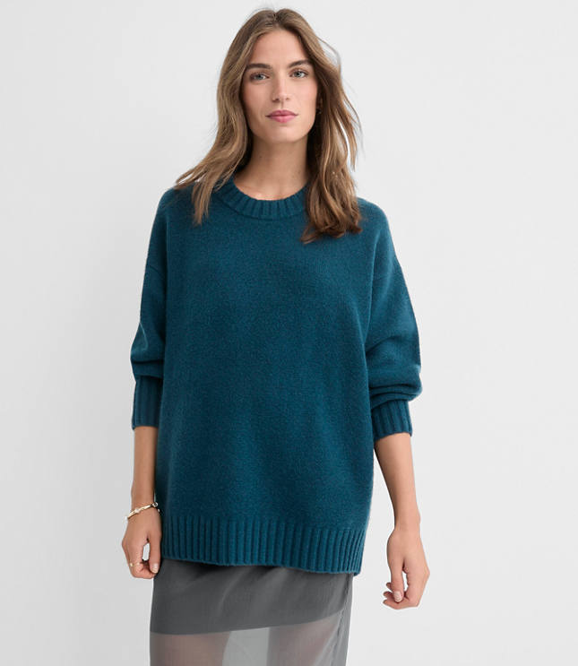 Petite Balloon Sleeve Tunic Sweater