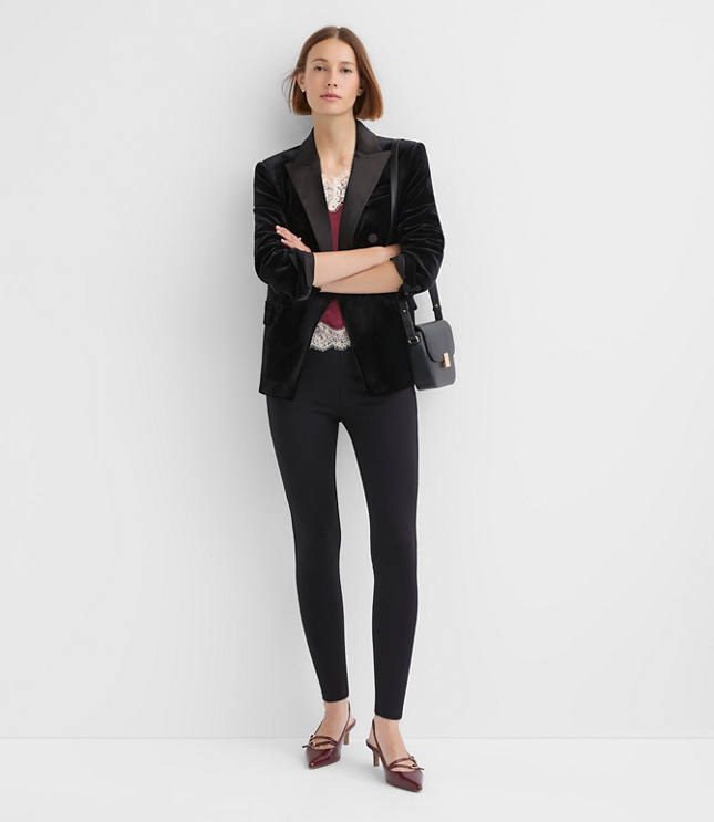 Petite Darted Leggings in Ponte