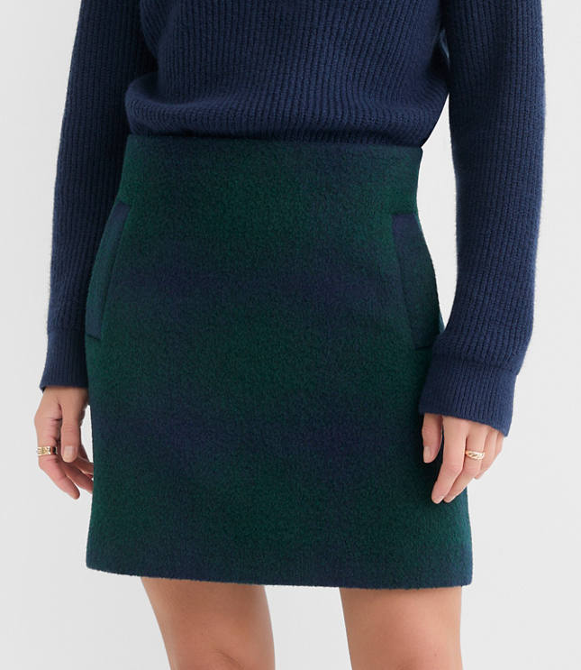 Plaid Welt Pocket Mini Skirt