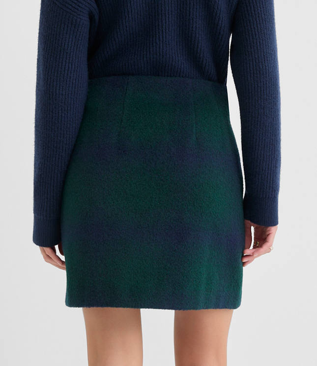Plaid Welt Pocket Mini Skirt