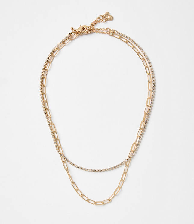 Chain Link Layered Tennis Necklace Set