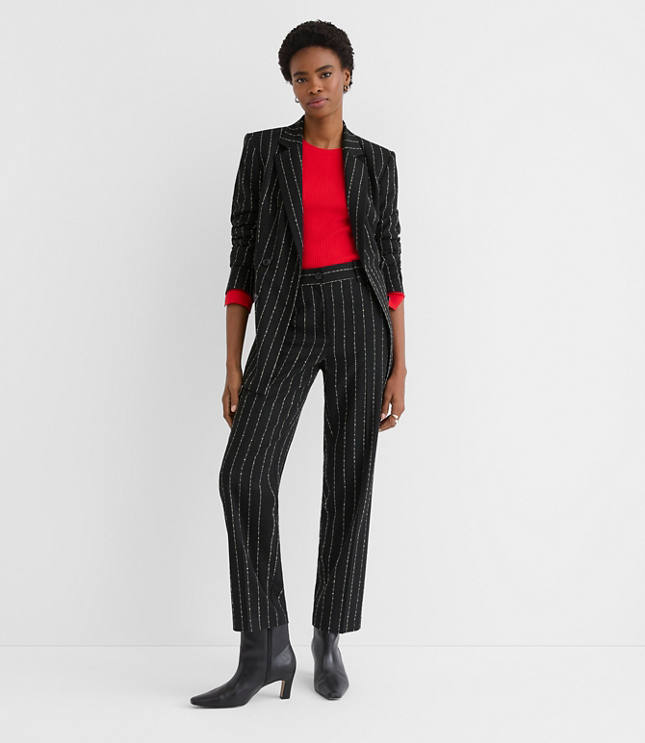 Parker Straight Pants in Brushed Pinstripe