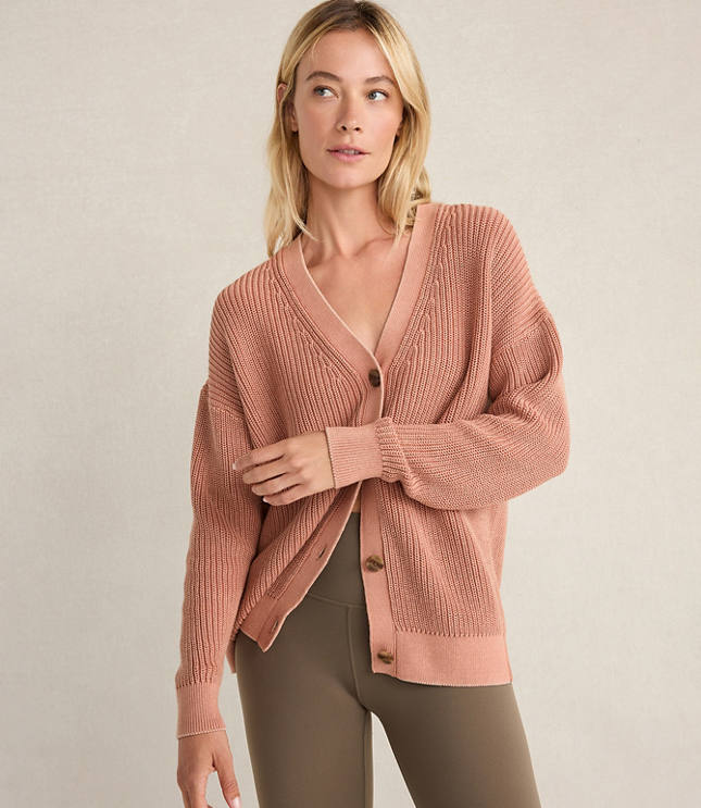 Haven Well Within Organic Cotton Shaker Stitch Cardigan