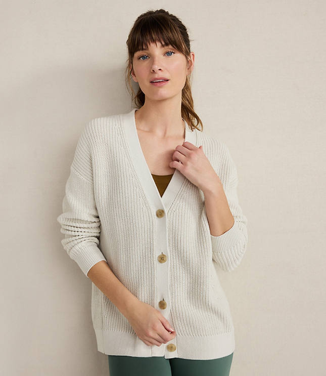 Haven Well Within Organic Cotton Shaker Stitch Cardigan carousel Product Image 1