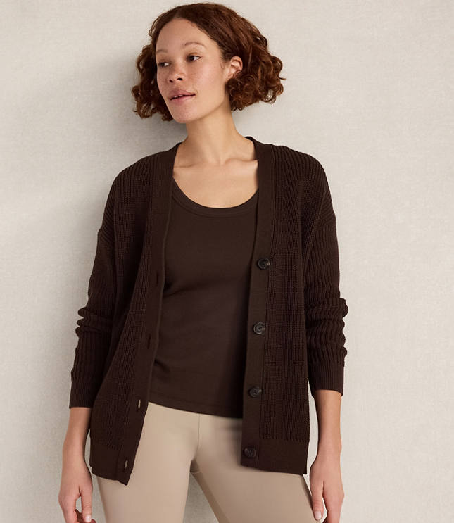 Haven Well Within Organic Cotton Shaker Stitch Cardigan