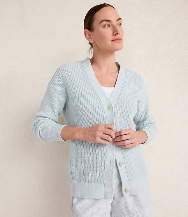 Haven Well Within Organic Cotton Shaker Stitch Cardigan
