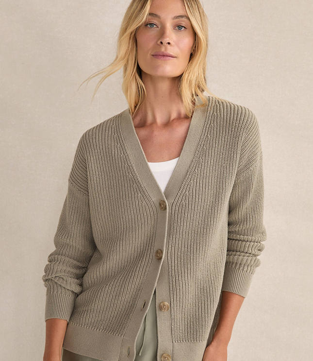Haven Well Within Organic Cotton Shaker Stitch Cardigan carousel Product Image 1