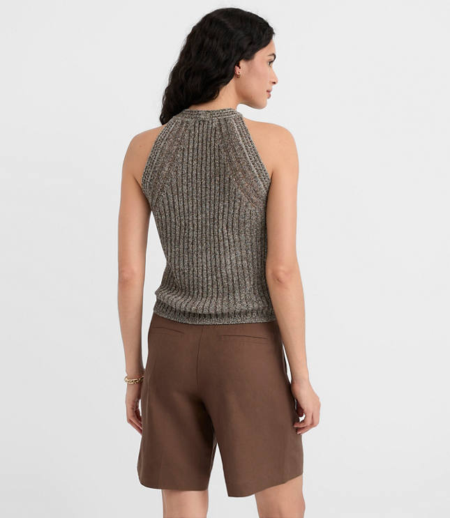 Crochet Ribbed Halter Sweater