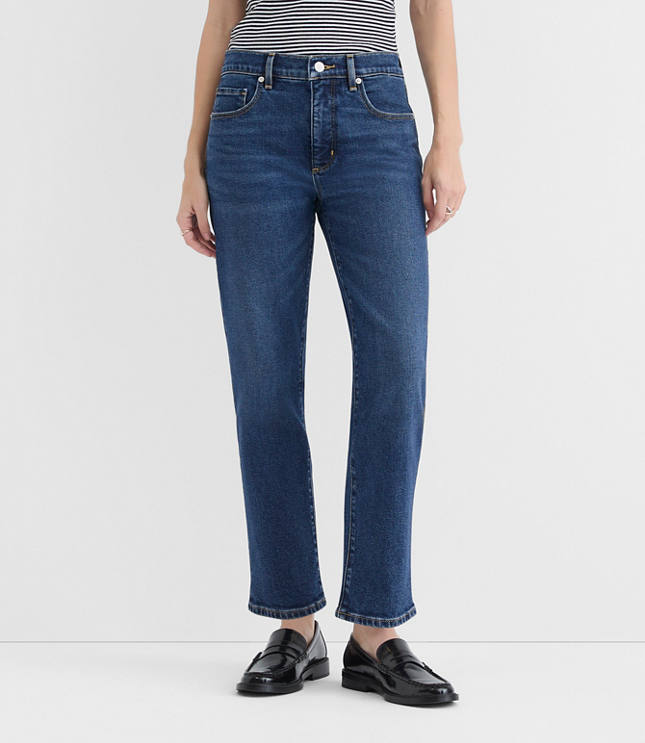 Rivete Petite Mid Rise Slim Jeans in Muse Wash