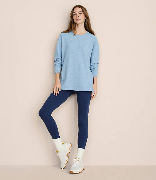 Petite Lou & Grey Flecked Ottoman Side Slit Tunic Top