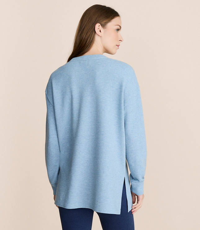 Petite Lou & Grey Flecked Ottoman Side Slit Tunic Top