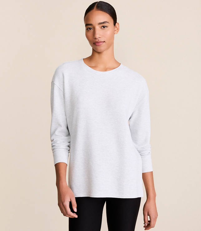 Petite Lou & Grey Flecked Ottoman Side Slit Tunic Top