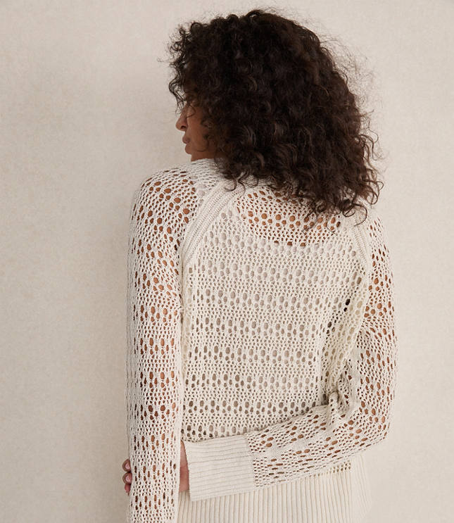 Haven Well Within Organic Cotton Linen Open Stitch Crewneck Sweater