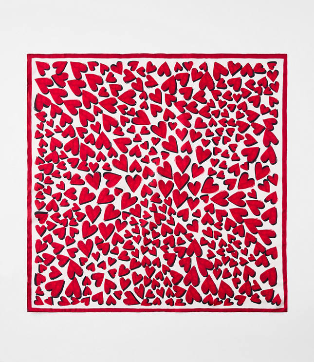 Heart Silk Square Scarf