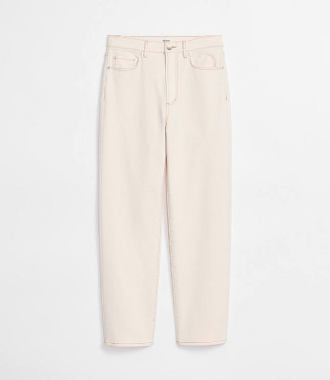 Rivete Petite High Rise Straight Jeans Ivory