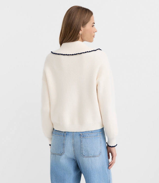 Petite Contrast Stitched Sweater Jacket