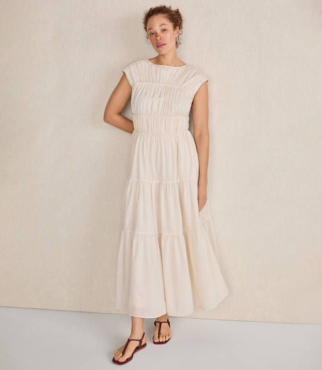 Haven Well Within Cotton Voile Rouched Maxi Dress
