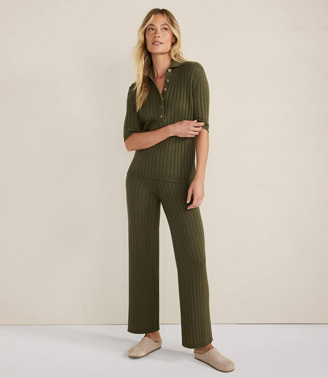Haven Well Within Organic Cotton Ribbed Straight Leg Pants