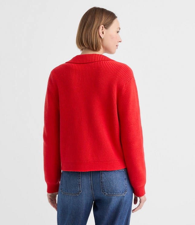 Petite Ribbed Button Tab Sweater Jacket