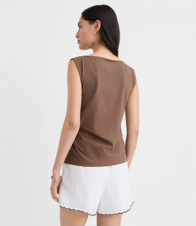 Knotted Boatneck Top