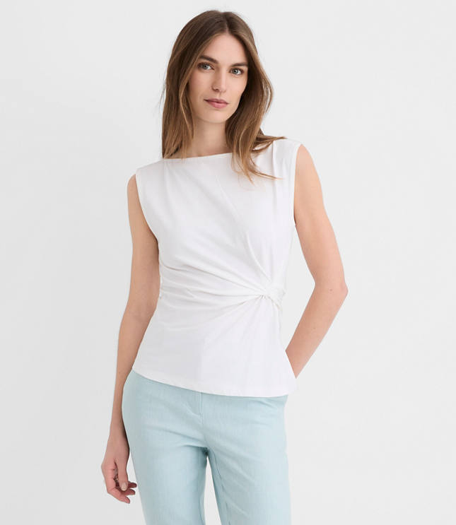 Knotted Boatneck Top