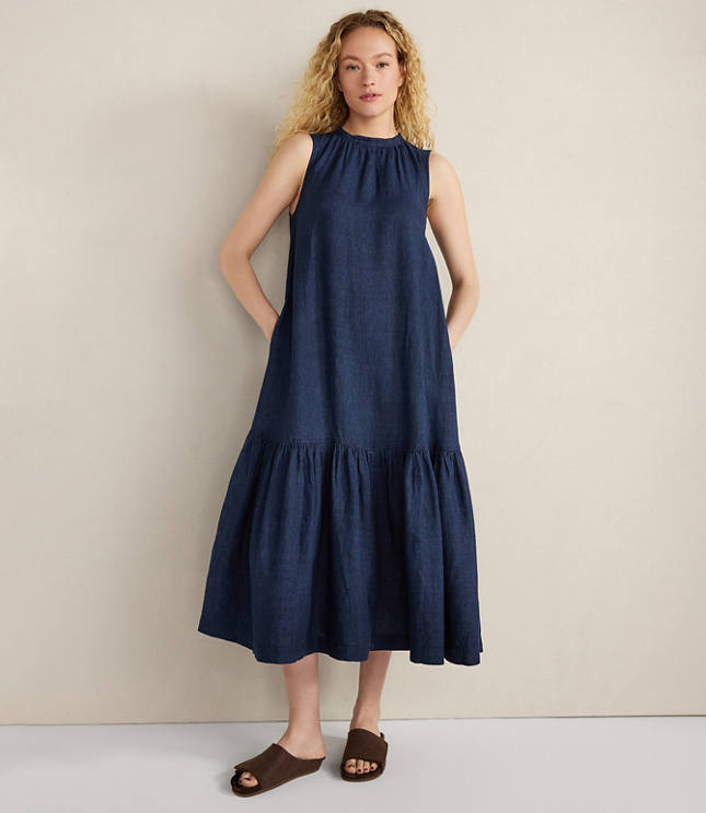 Haven Well Within Linen Tiered Midi Dress