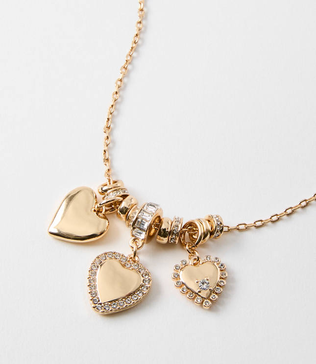 Sparkle Heart Cluster Necklace