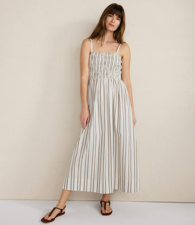 Haven Well Within Organic Cotton Poplin Smocked Midi Dress