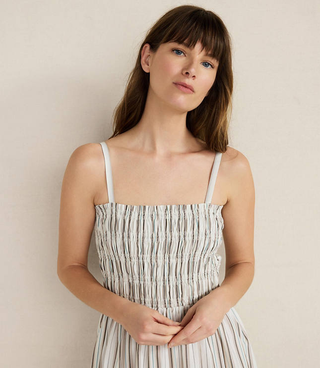 Haven Well Within Organic Cotton Poplin Smocked Midi Dress