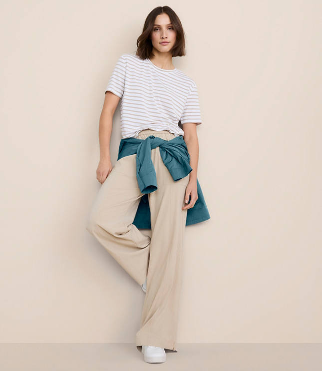 Lou & Grey Wanderweave Zip Wide Leg Pants