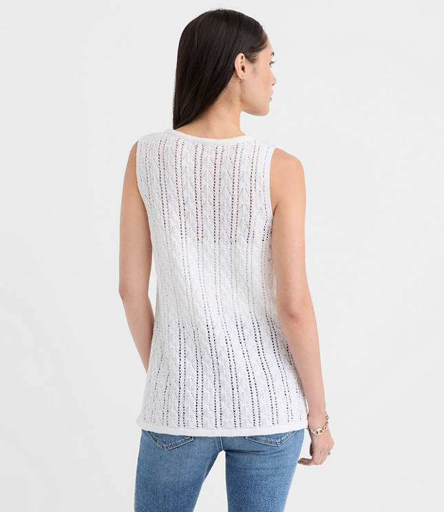 Pointelle Bow Sweater Vest