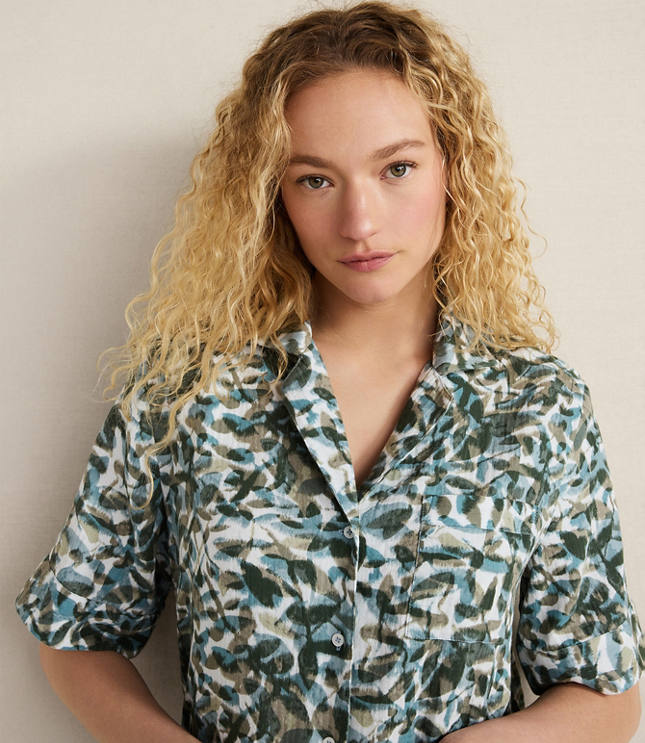 Haven Well Within Organic Cotton Gauze Floral Pajama Top