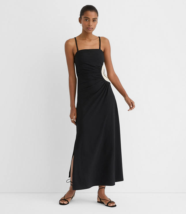 Petite LOFT Beach Crochet Bra Maxi Dress