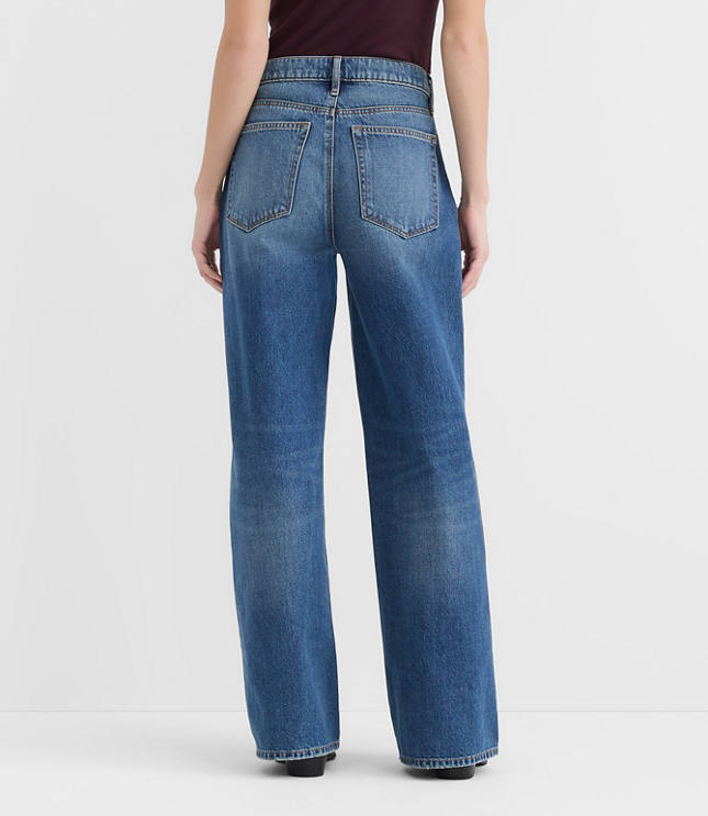 Rivete High Rise Wide Leg Jeans in Echo Wash