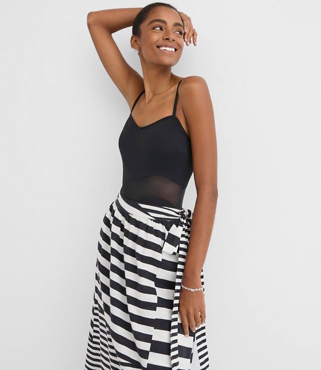 LOFT Beach Mesh One Piece Swimsuit