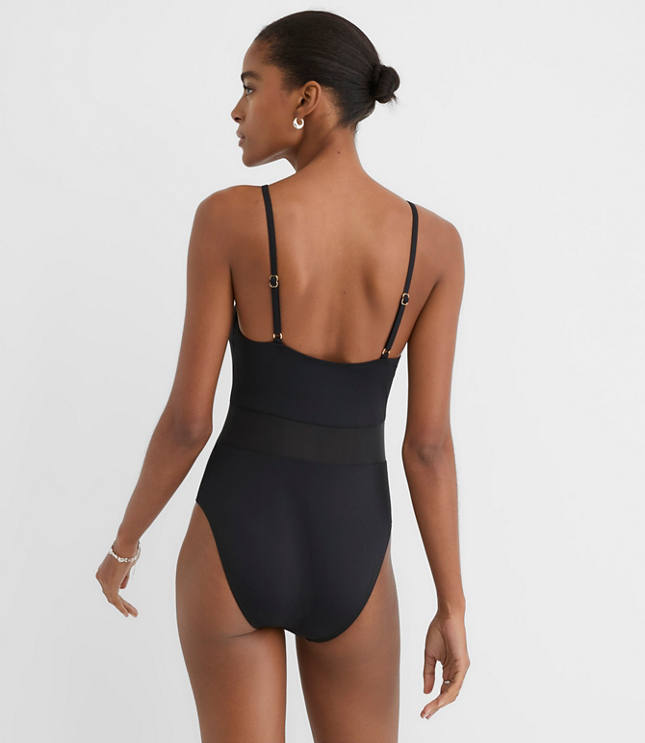 LOFT Beach Mesh One Piece Swimsuit