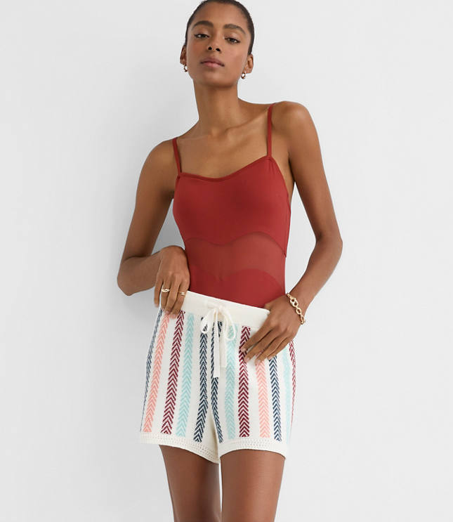 LOFT Beach Mesh One Piece Swimsuit