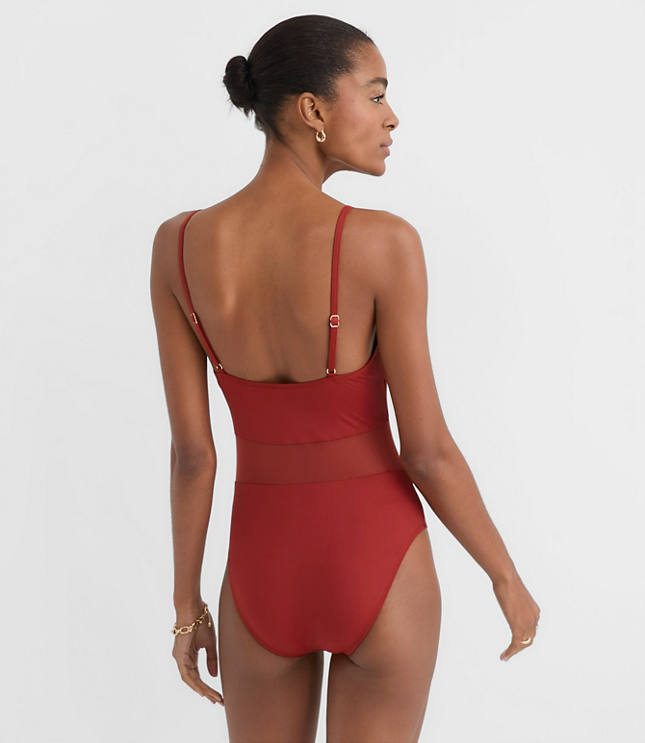 LOFT Beach Mesh One Piece Swimsuit