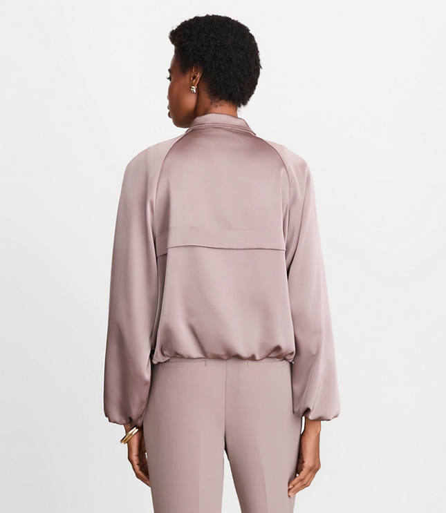 Petite LOFT Versa Satin Bomber Jacket carousel Product Image 3