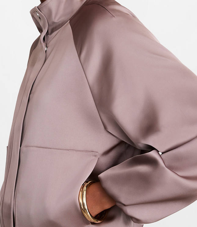 Petite LOFT Versa Satin Bomber Jacket carousel Product Image 4
