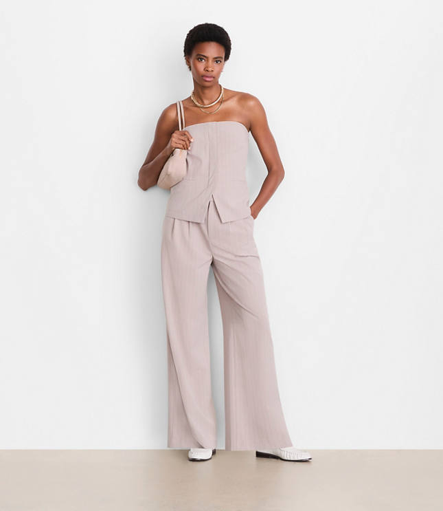 Petite LOFT Versa Seasonless Stretch Strapless Pocket Top in Stripe