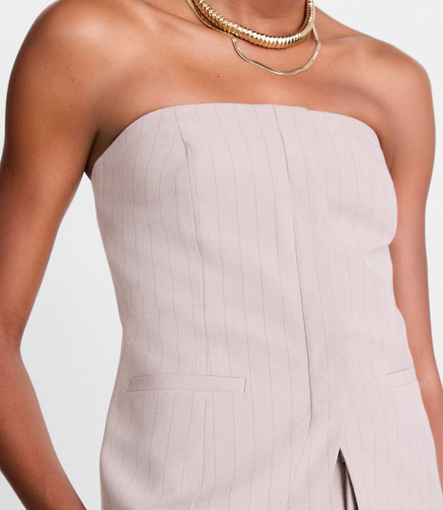 Petite LOFT Versa Seasonless Stretch Strapless Pocket Top in Stripe