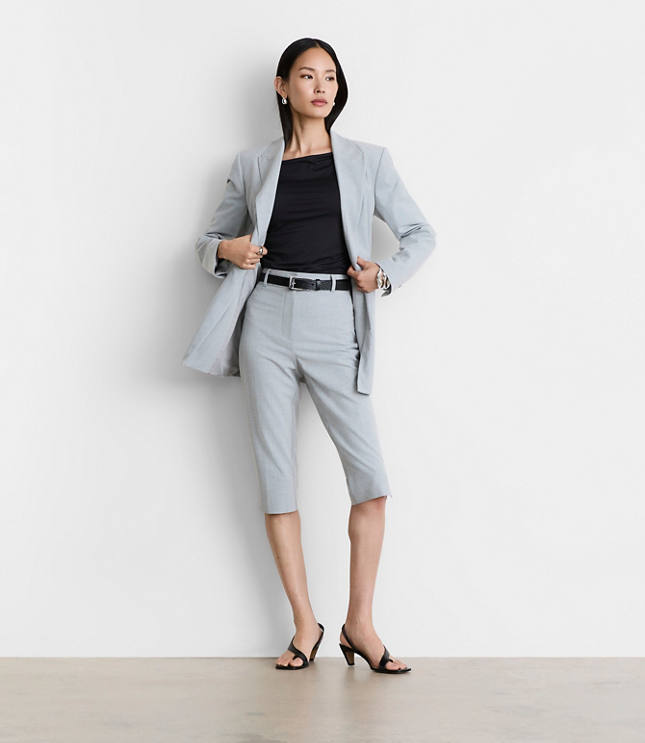 Petite LOFT Versa Seasonless Stretch Slim Crop Pants in Heather