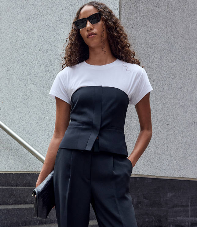 Petite LOFT Versa Seasonless Stretch Strapless Pocket Top