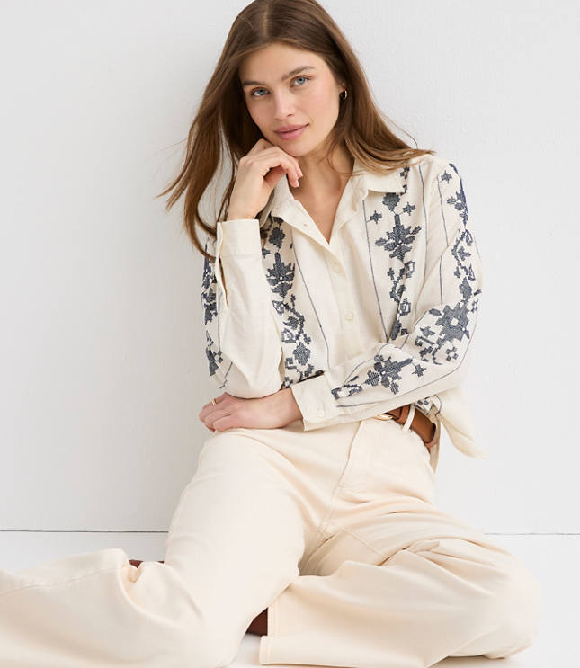 Floral Striped Everyday Relaxed Shirt