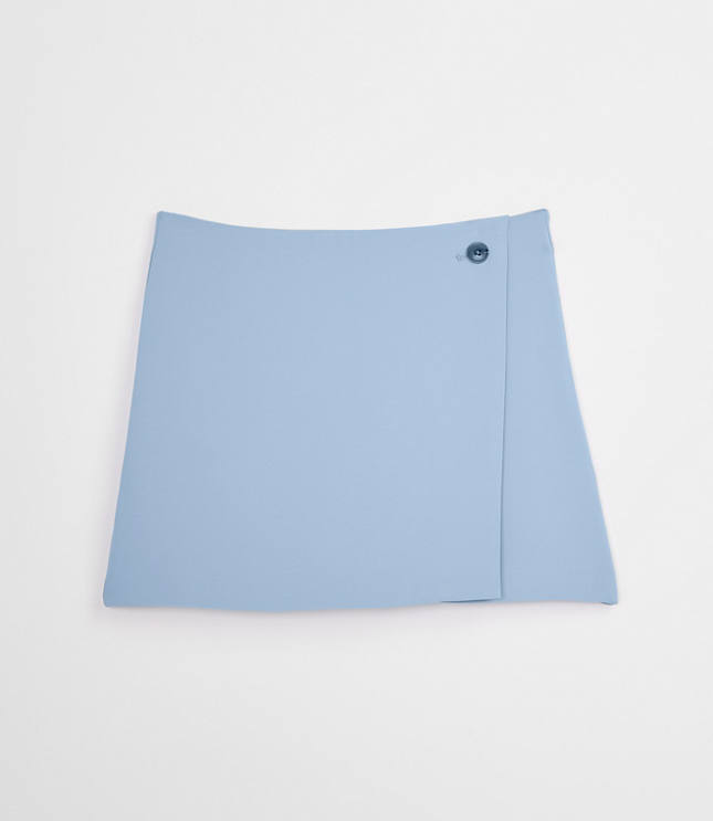Petite LOFT Versa Crepe Drape Mini Skort