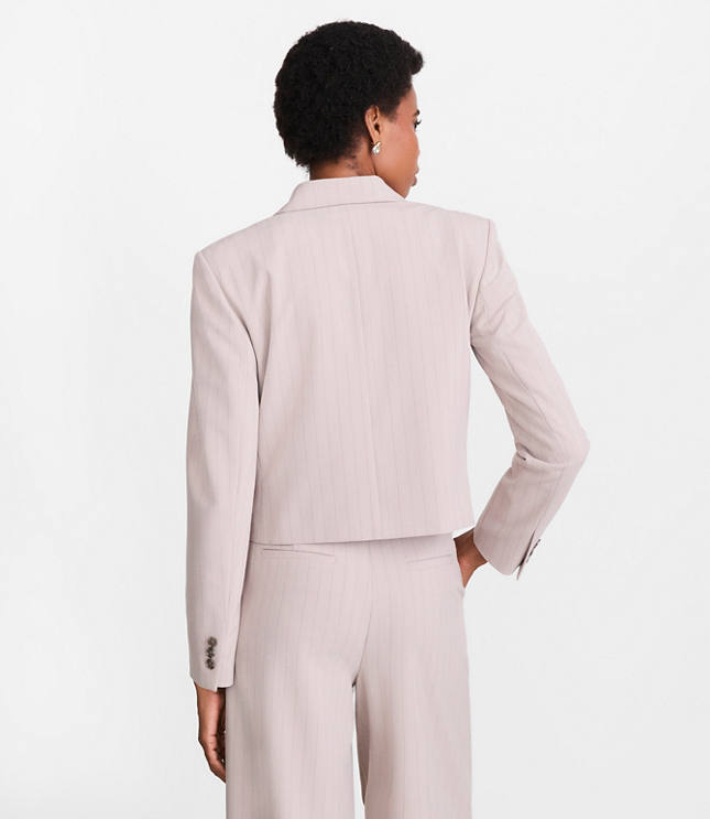 Petite LOFT Versa Seasonless Stretch Double Breasted Blazer in Stripe